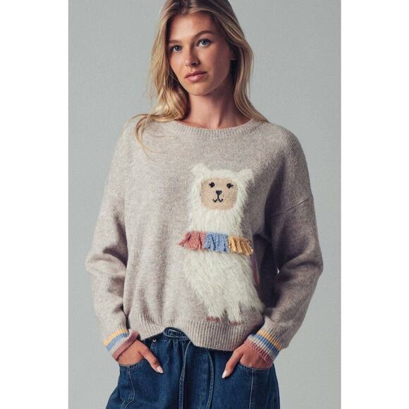 Urban Daizy Whimsical Alpaca Embroidered Knit Sweater - Picture 2 of 7